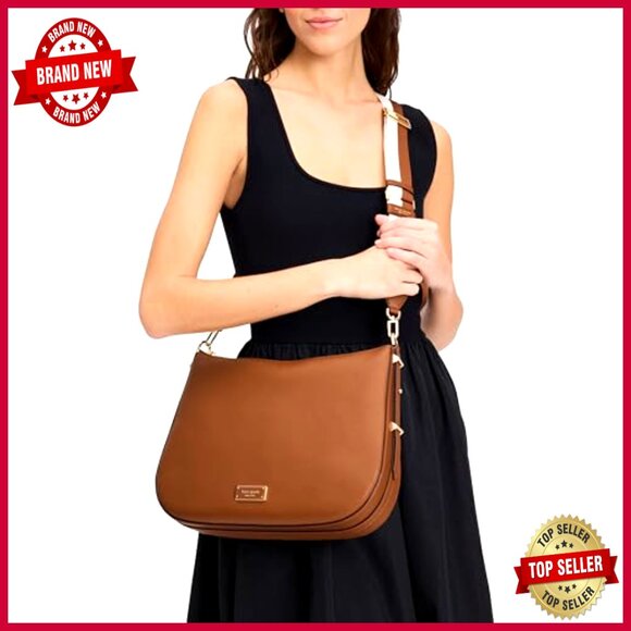 Large Pebbled Leather Hobo Bag with Adjustable Crossbody Strap